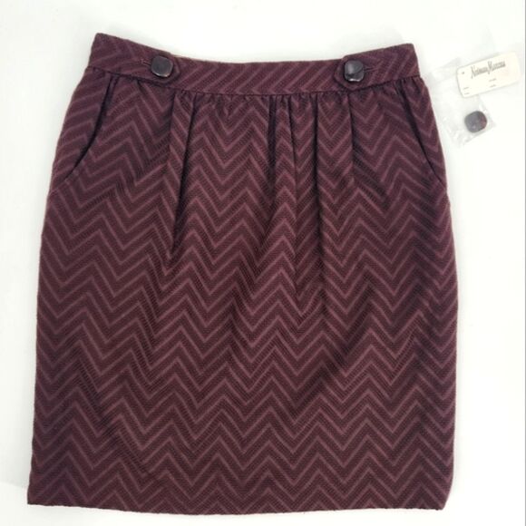 Milly of New York Textured Chevron Pattern A-Line Skirt w/ Pockets Womens Size 6 - Picture 1 of 10